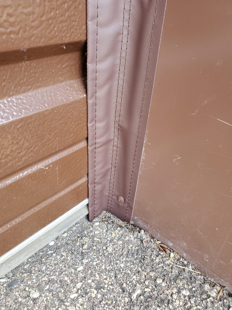 SideSealer installed directly on garage door frame.