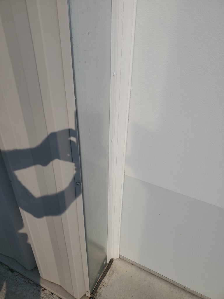 SideSealer installed directly on the garage door frame.